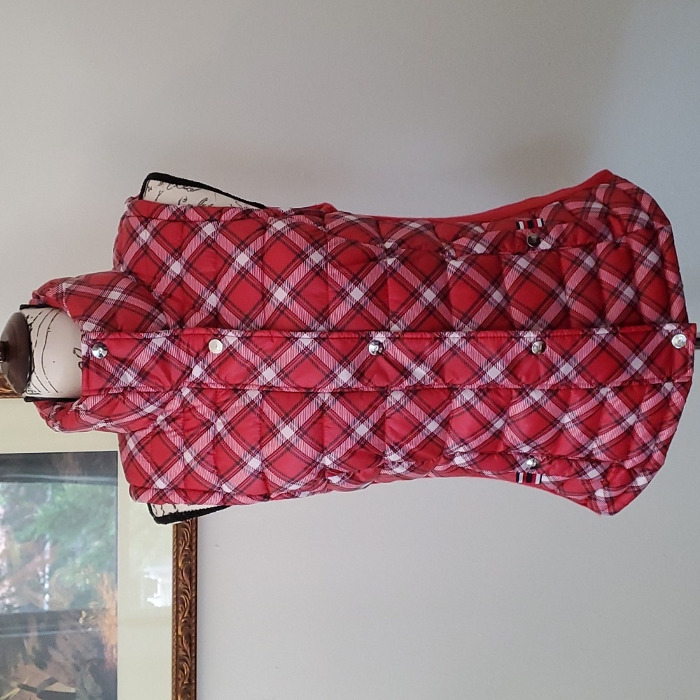 Tommy Hilfiger red plaid puffy vest